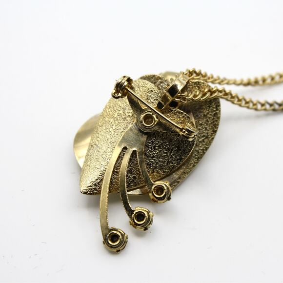 Vintage Deco Style Necklace & Earrings Set Red Rhinestones Screw Back - Hey Viv - Picture 4 of 8